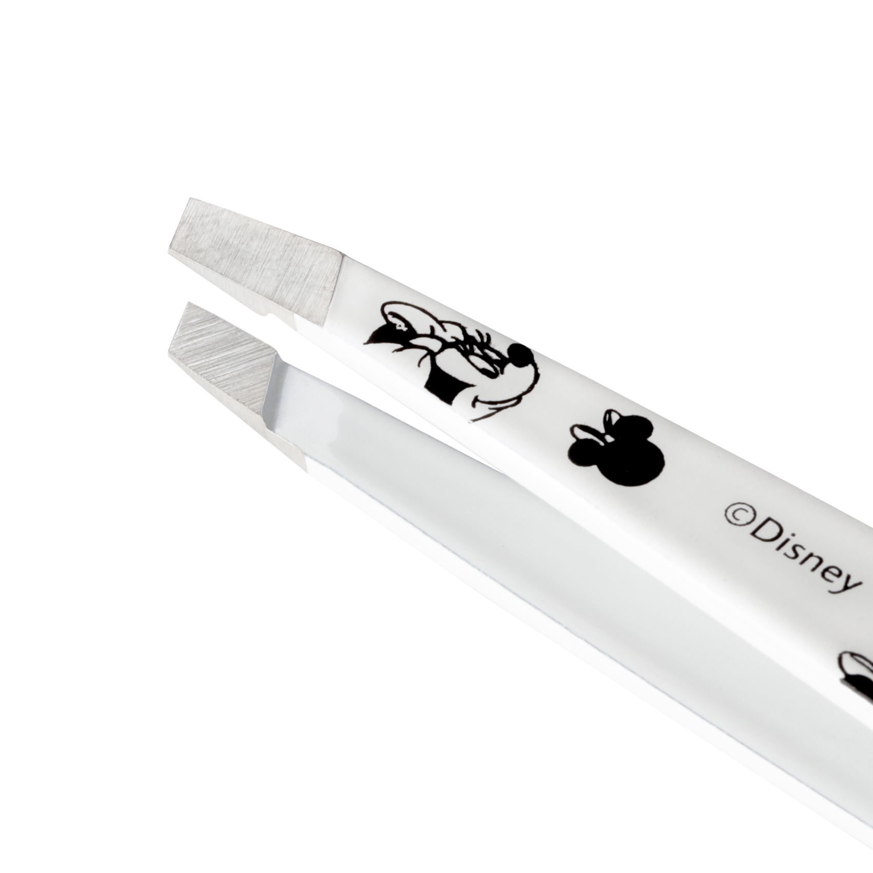 Minnie Mouse Slant Tweezer with Black Mickey Mouse Heads with Stainless steel tips